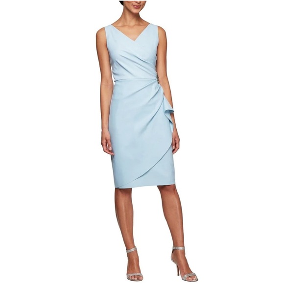 NWT Alex Evening Side Ruched Slimming Cocktail Dress Size 6 - Picture 1 of 13